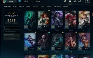 Conta Platina 4 com TODOS os champ e 379 Skins + 4 Prestigio