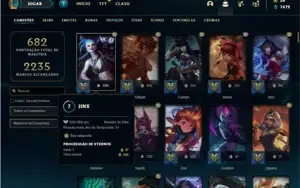 Conta Platina 4 com TODOS os champ e 379 Skins + 4 Prestigio