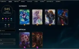 Conta G3 , muitas skins com 10 gemas para mais uma skin