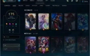 CONTA LOL PLATINA 4 TODOS OS CHAMPS + 175 SKINS.