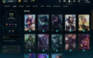 Unranked com 85 Champs e 28 Skins