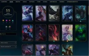 Conta Platina 3 solo/platina 1 flex/129 campeões/55 skins