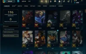 Unranked com TODOS os champs e 553 Skins + 350 Cromas