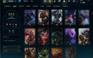 Unranked com TODOS os champs e 553 Skins + 350 Cromas
