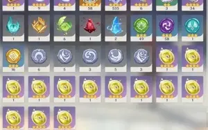 AR58 Diluc+Tumulo Venti+Elegia Ayaka Raiden Shenhe 33k gema