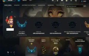 Platina 1 com 150 Champs e 264 Skins + 6 Prestigios
