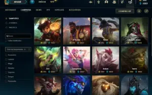 Platina 1 com 150 Champs e 264 Skins + 6 Prestigios