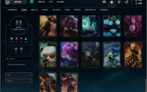 Conta prata 1 com 116 champs, 51 skins e 500 RP