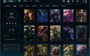 Conta prata 1 com 116 champs, 51 skins e 500 RP