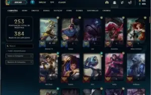 Conta prata 1 com 116 champs, 51 skins e 500 RP