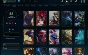 Conta prata 1 com 116 champs, 51 skins e 500 RP