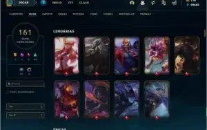 CONTA OURO 1 COM TODOS OS CHAMPS E +160 SKINS