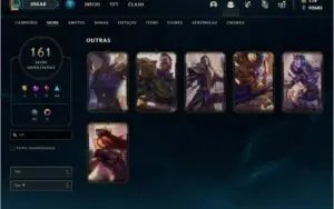 CONTA OURO 1 COM TODOS OS CHAMPS E +160 SKINS