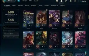 CONTA OURO 1 COM TODOS OS CHAMPS E +160 SKINS
