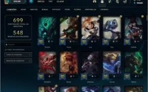 CONTA OURO 1 COM TODOS OS CHAMPS E +160 SKINS