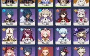 Conta AR 39 Com Zhongli e outros personagens!!