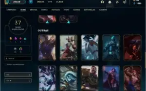 Conta prata 3 com 37 skins e 71 champs