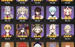 AR 60 / 22 PERSONAGENS 5* / 16 ARMAS 5* - Genshin Impact