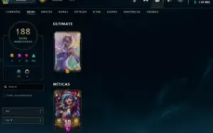 Conta riot prata 1(lol) diamond (valorant) 188 skins lol