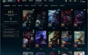 Conta LoL: 90 skins e 126 Campeões.