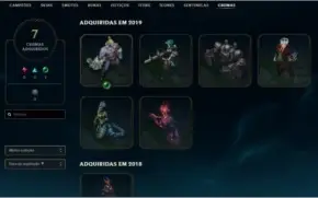 Conta LoL: 90 skins e 126 Campeões.