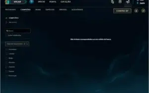 Conta de League of Legends, com 318 skins + 3609EA.