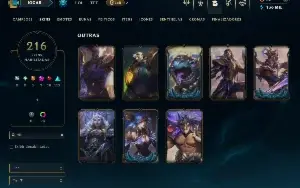 Prata 3 com TODOS os champs e 216 Skins ( Nivel 1166 )