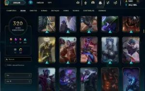 Ouro 3 com TODOS os Champs e 320 Skins