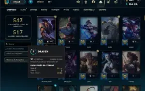 Ouro 3 com TODOS os Champs e 320 Skins