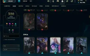 Ouro 3 com TODOS os Champs e 320 Skins