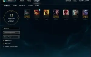 CONTA LVL 13 COM 7 CHAMPS smurf riven leesin