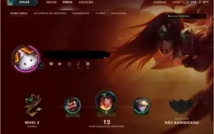 CONTA LVL 13 COM 7 CHAMPS smurf riven leesin