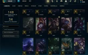 Conta prata 3 com 50 Champs e 19 Skins + 2 Prestigios Riven