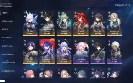 Honkai: Star Rail - 20 Personagens 5* + MC Masculino