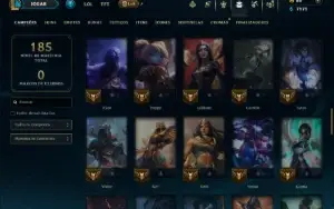 Platina 3 com 75 Champs e 19 Skins