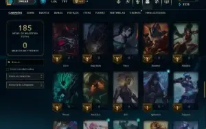 Platina 3 com 75 Champs e 19 Skins