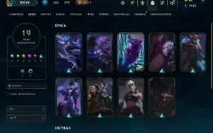 Platina 3 com 75 Champs e 19 Skins