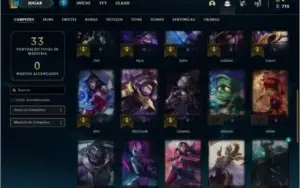 Conta ouro 2 baratinha com 1 skin e 32 champs