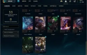 Conta ouro 2 baratinha com 1 skin e 32 champs