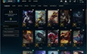 Conta ouro 2 baratinha com 1 skin e 32 champs