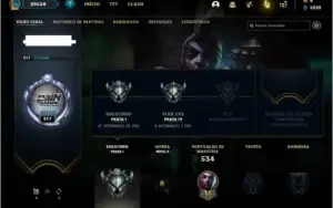 Conta prata 1 com 84 skins e 129 champs