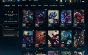 Conta prata 1 com 84 skins e 129 champs