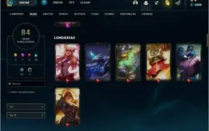 Conta prata 1 com 84 skins e 129 champs