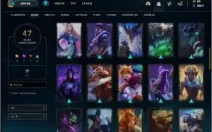 Conta prata 4 com 84 champs, 47 skin e Ahri Edição Prestigio