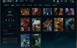 Conta prata 4 com 84 champs, 47 skin e Ahri Edição Prestigio