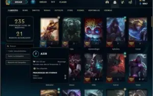 Conta prata 4 com 84 champs, 47 skin e Ahri Edição Prestigio