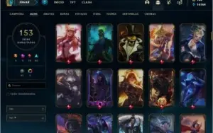 Conta prata 3 com 153 skins e QUASE todos os champs