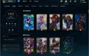 Conta prata 3 com 153 skins e QUASE todos os champs
