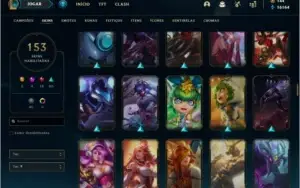 Conta prata 3 com 153 skins e QUASE todos os champs