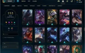 Conta prata 3 com 153 skins e QUASE todos os champs
